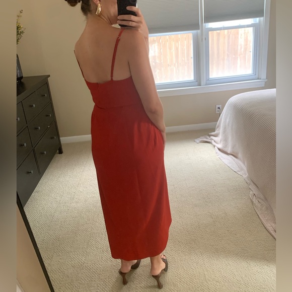 Lulus Rust Red Midi Dress - Picture 5 of 8